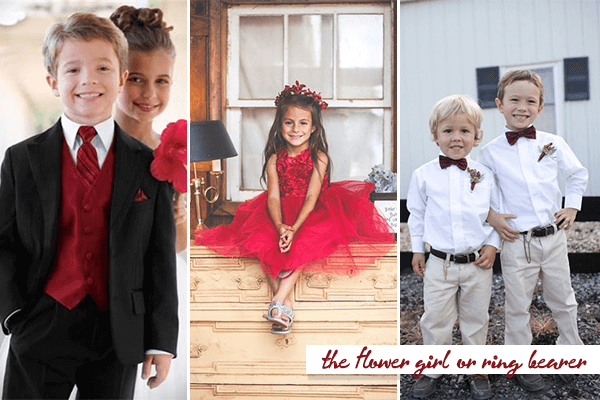 Red And White Wedding Flowers On With 18 As Mini Brides And Grooms What Looks Really Cute But About An All Red Dress To The Flower Or Add On A Bow Tie Ring Bearer