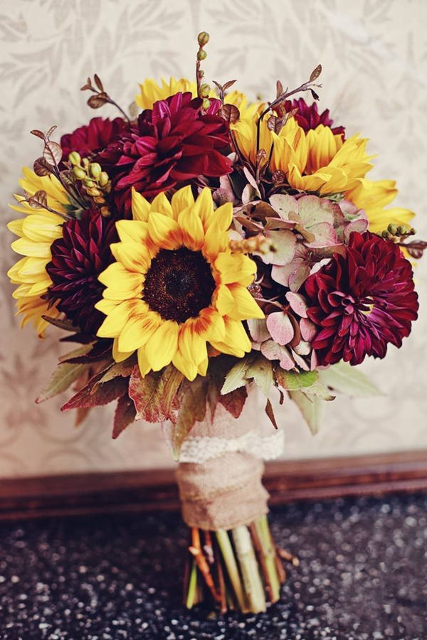 Warmth and Happiness 20 Perfect Sunflower Wedding Bouquet Ideas