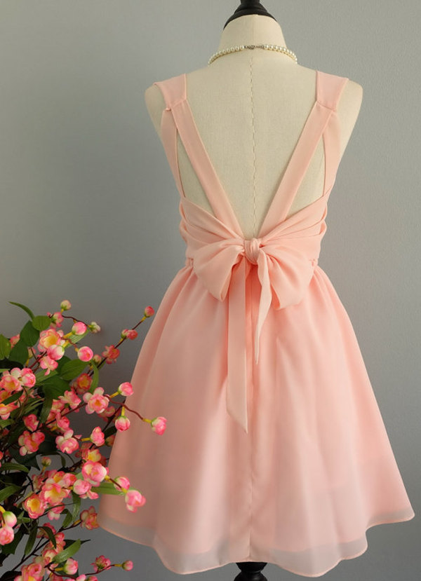 Pastel Bridesmaids: Peach Bridesmaid Dresses - EverAfterGuide
