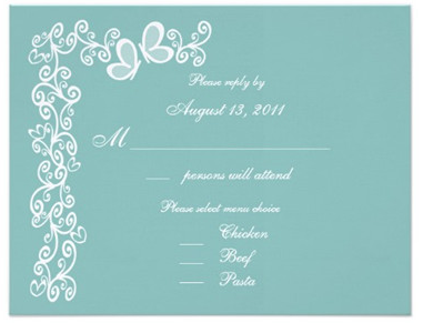 Wedding Invitations With Menu Choices 9