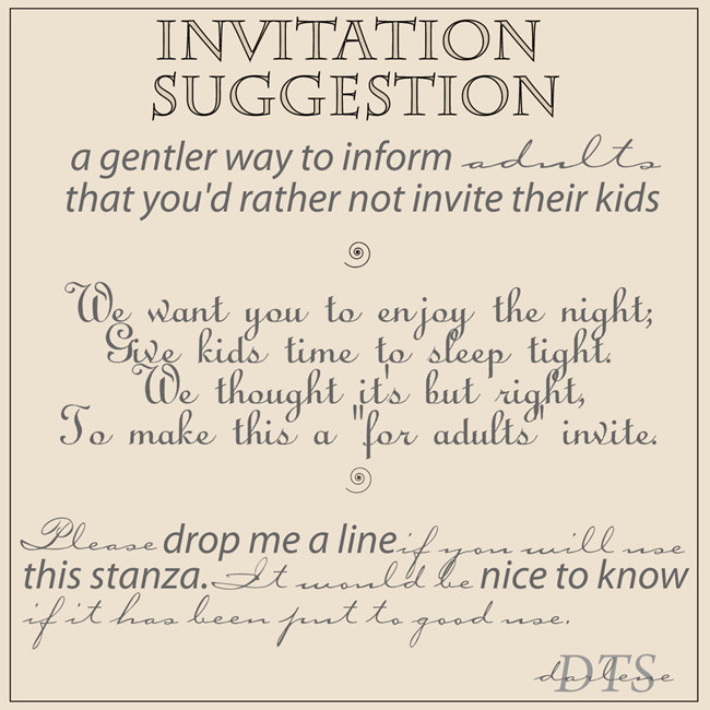 Adults Only Wedding Invitation Wording 3